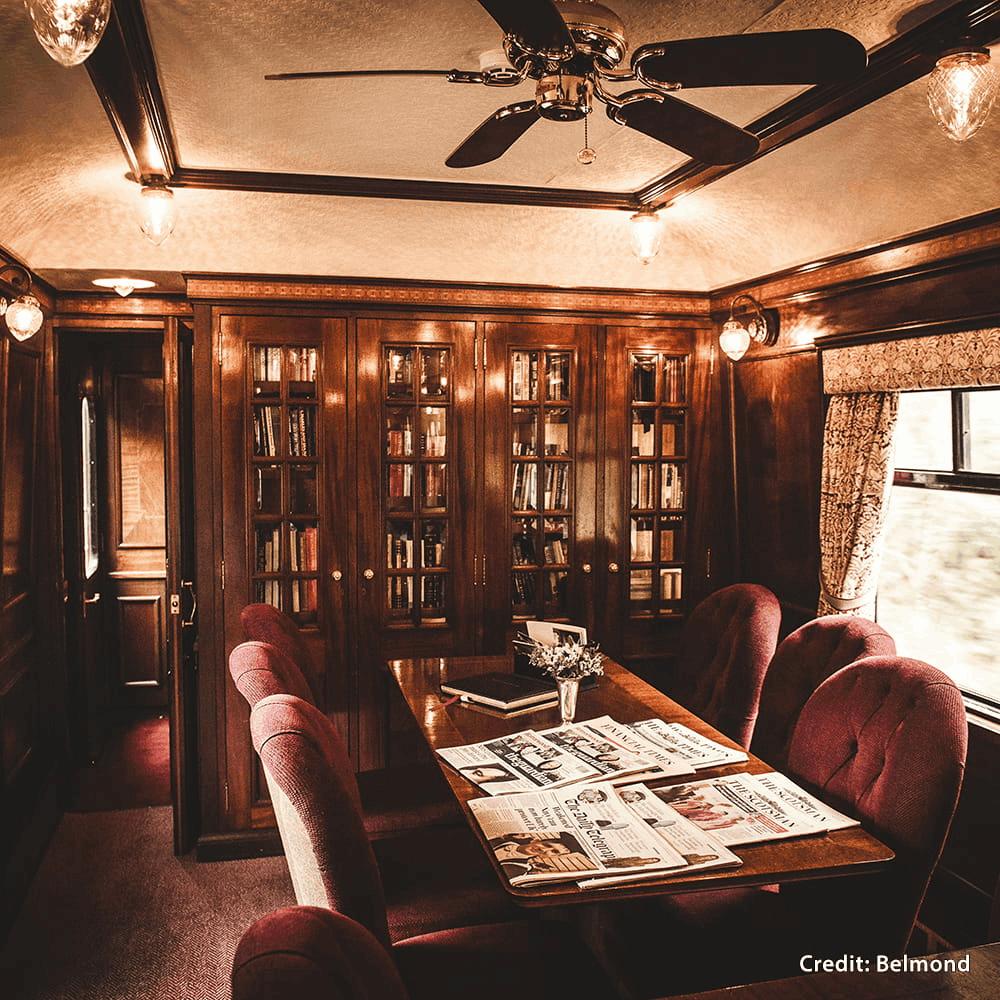 Bibliothek im Royal Scotsman. (Credit Belmond)