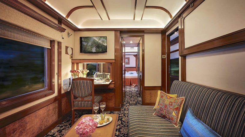 Abteilansicht im Deccan Odyssey (Indien).