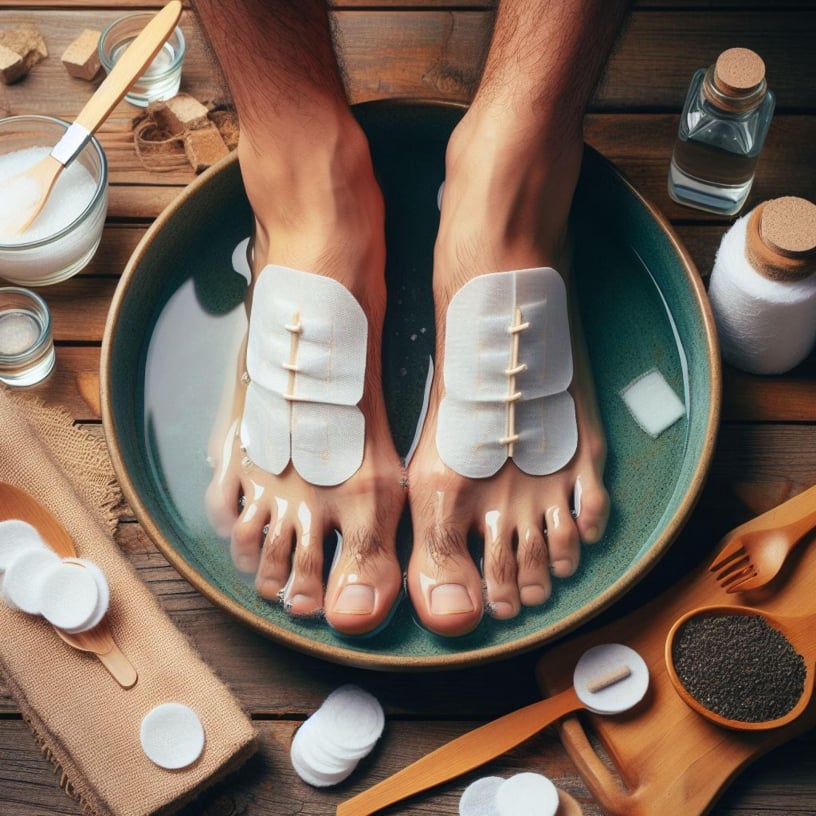 Moderne Fussmassage als Teil eine Detox-Behandlung zur Prävention.