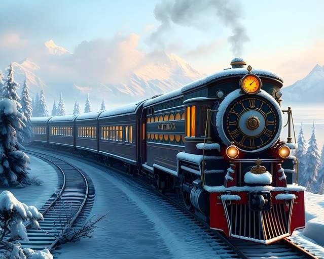Venice Simplon Orient Express im Schnee. (KI)