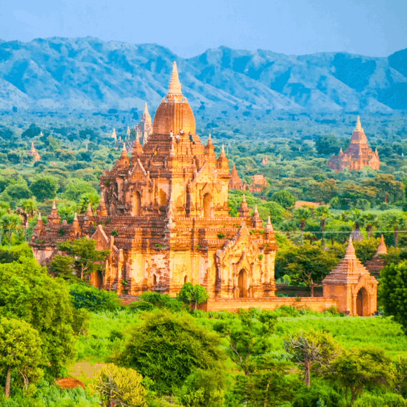 Tempellandschaft in Myanmar.